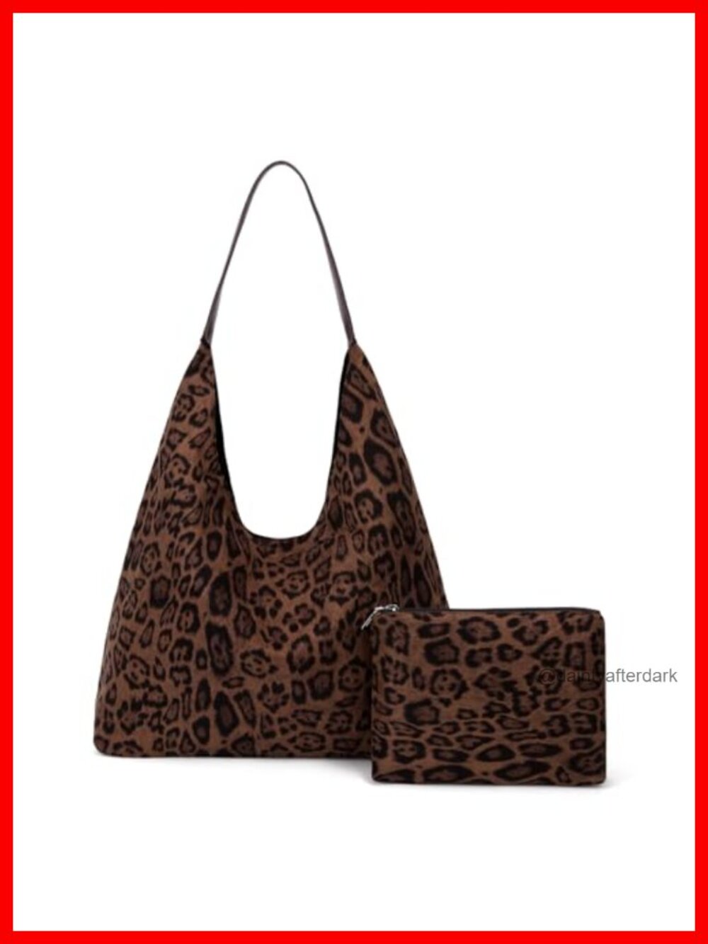 Faux Suede Leather Leopard Tote Bag Large Capacity Hobo Purse for Work